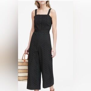 Banana Republic black eyelet jumpsuit! Size 4 EUC